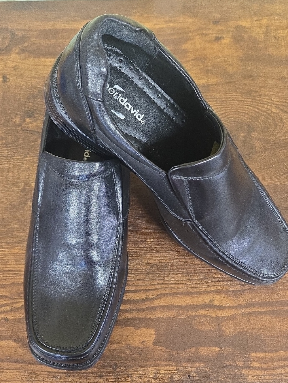 Robert David Lil' Tim Black Slip-On Dress Shoes, Size 5w